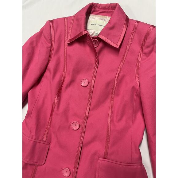VTG Y2K Banana Republic Pink Trench Coat Womens S Coquette Preppy Chic - Picture 2 of 15